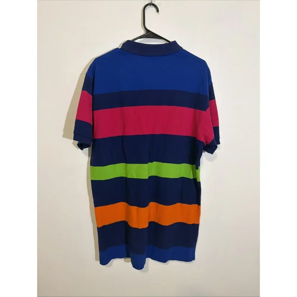Vintage 90s Polo by Ralph Lauren Multi-Color Striped Polo Shirt, Size L